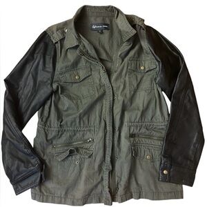 Reitmans Green and Black Utility Jacket with Military Style
